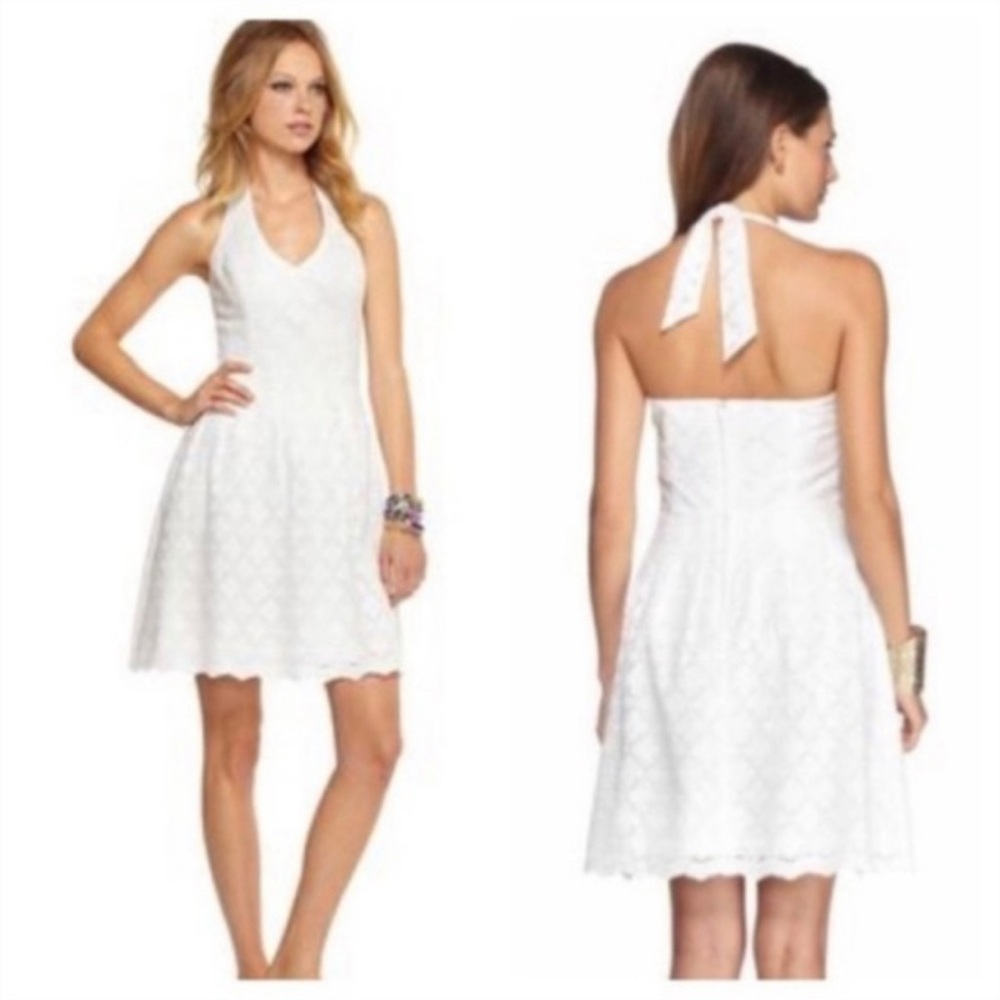 NWT Lilly Pulitzer Ross Dress White Charleston Eyelet Lace 0